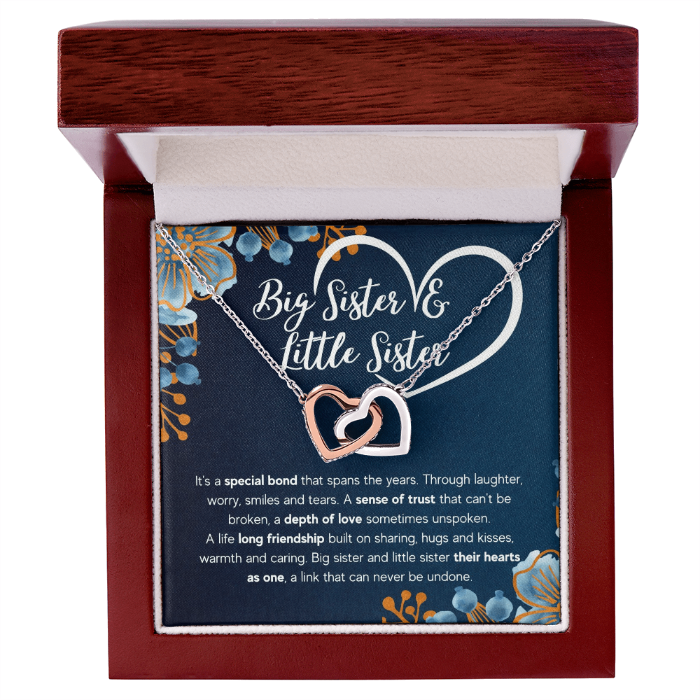 Interlocking Hearts Necklace for Sister from Sister - Mother's Day Gift