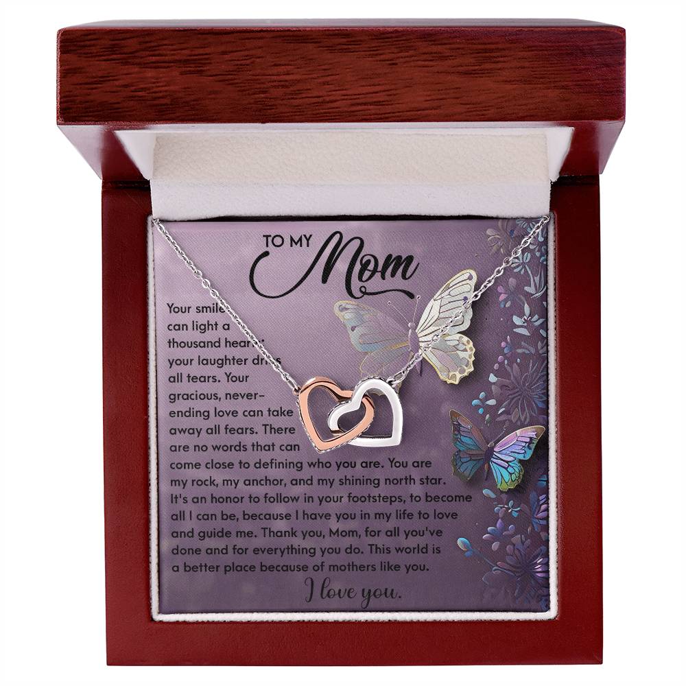 Interlocking Hearts Necklace – Mom Gift of Guidance and Light - TreasuredTale