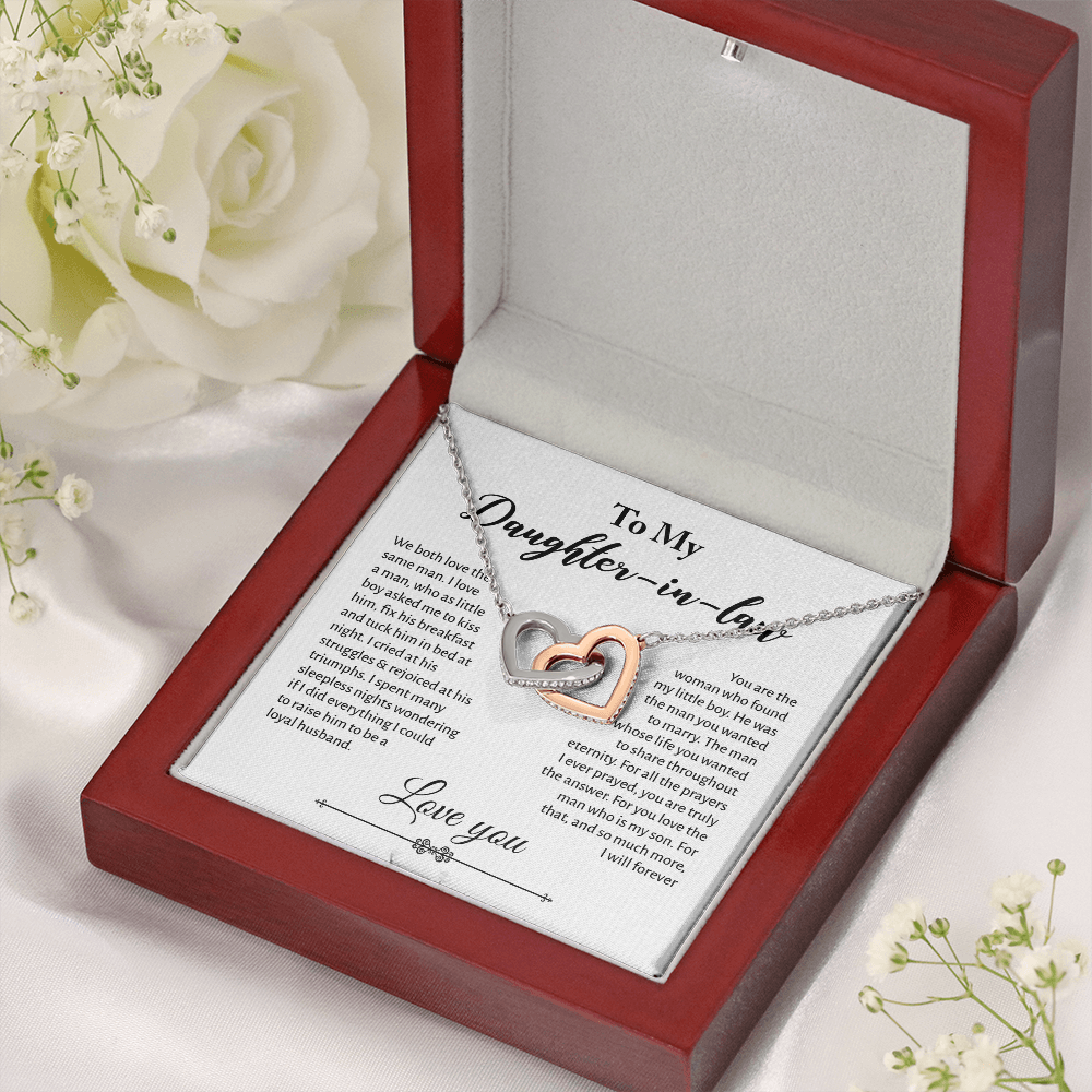 Interlocking Hearts Necklace for Daughter-in-law - Mother's Day Gift