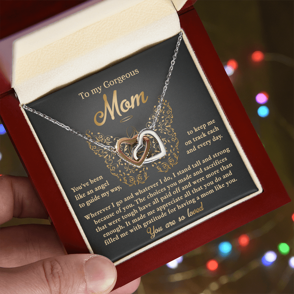 Interlocking Hearts Necklace – Gift for Gorgeous Mom - TreasuredTale