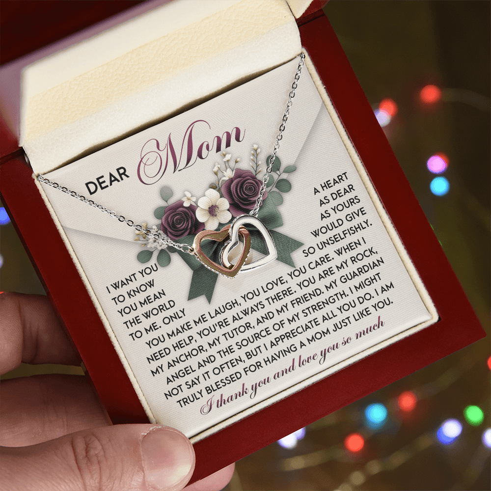 Interlocking Hearts Necklace – Mom Gift of Strength and Blessings - TreasuredTale