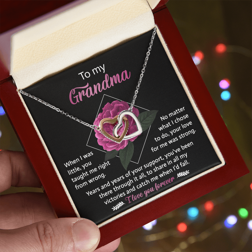 Interlocking Hearts Necklace – Gift for Loving Grandma - TreasuredTale