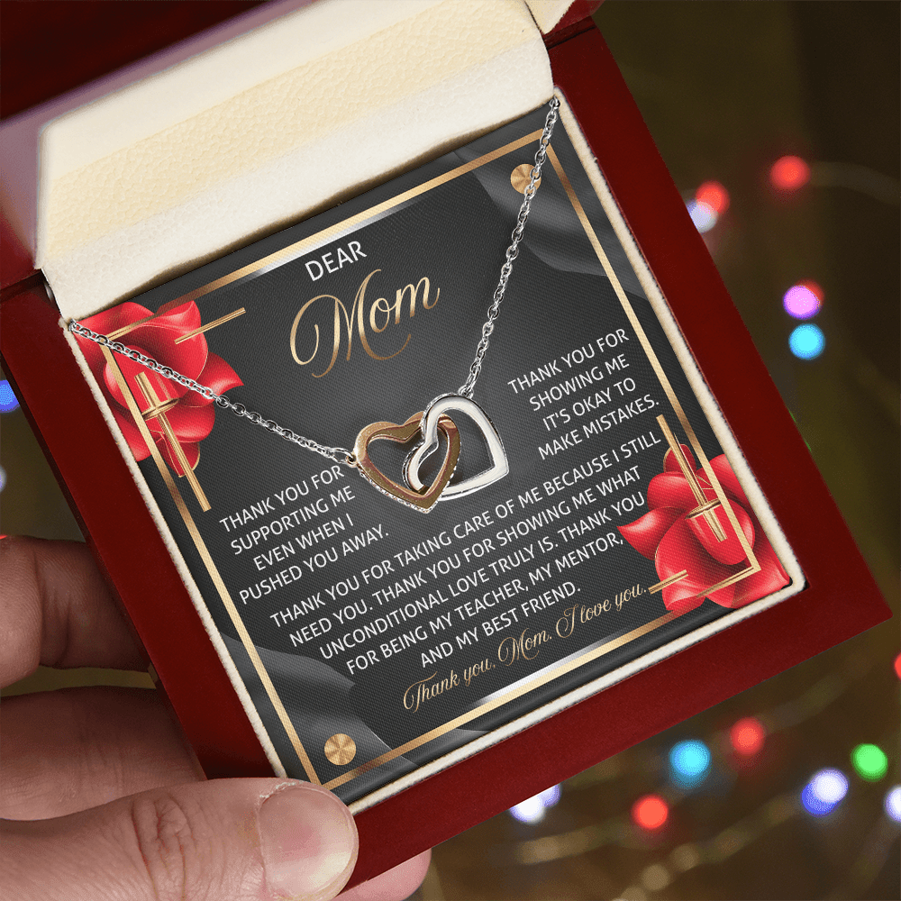 Interlocking Hearts Necklace – Unconditional Love Mom Gift - TreasuredTale