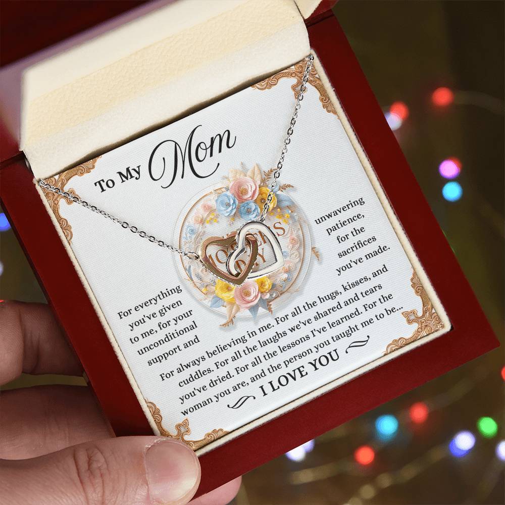Interlocking Hearts Necklace – Sacrificing Mom Gift - TreasuredTale