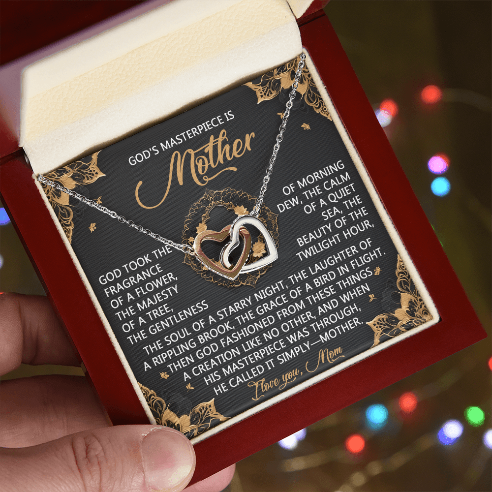 Interlocking Hearts Necklace – God's Masterpiece Mom Gift - TreasuredTale