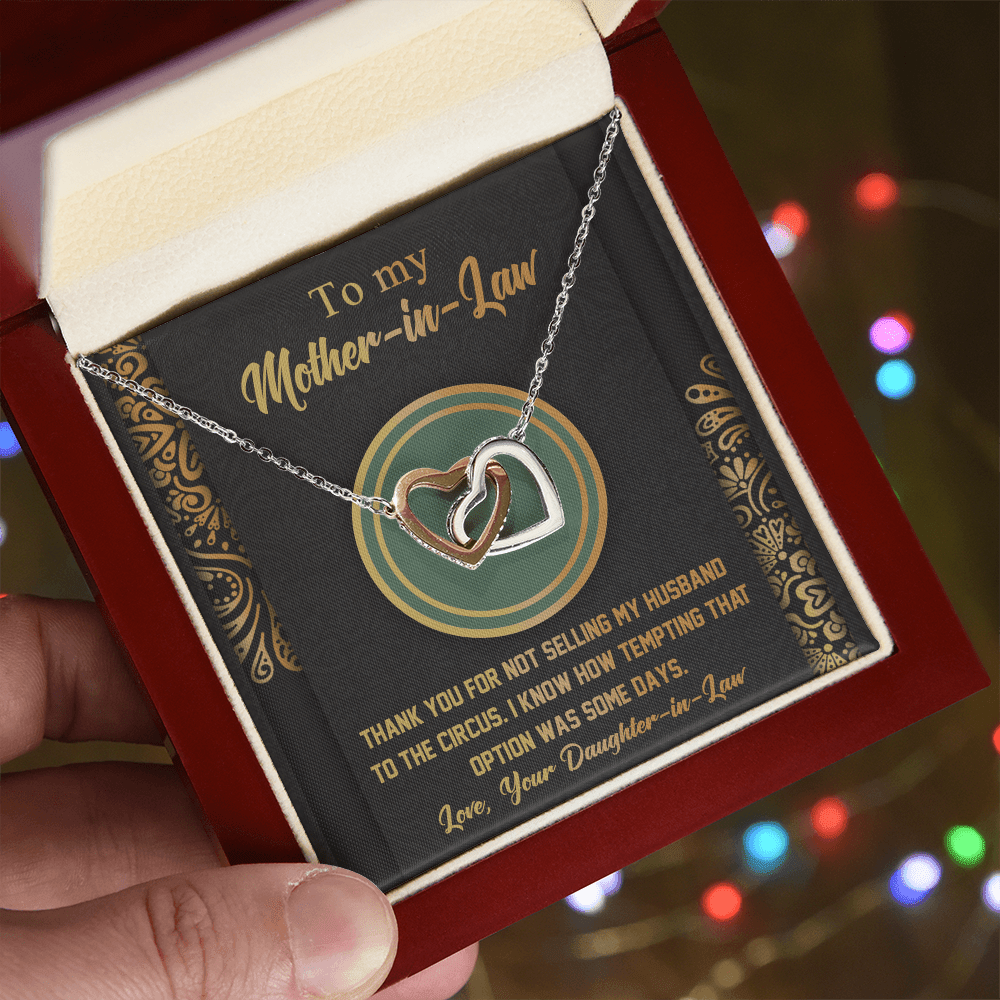 Interlocking Hearts Necklace – Funny Mother - in - Law Gift - TreasuredTale