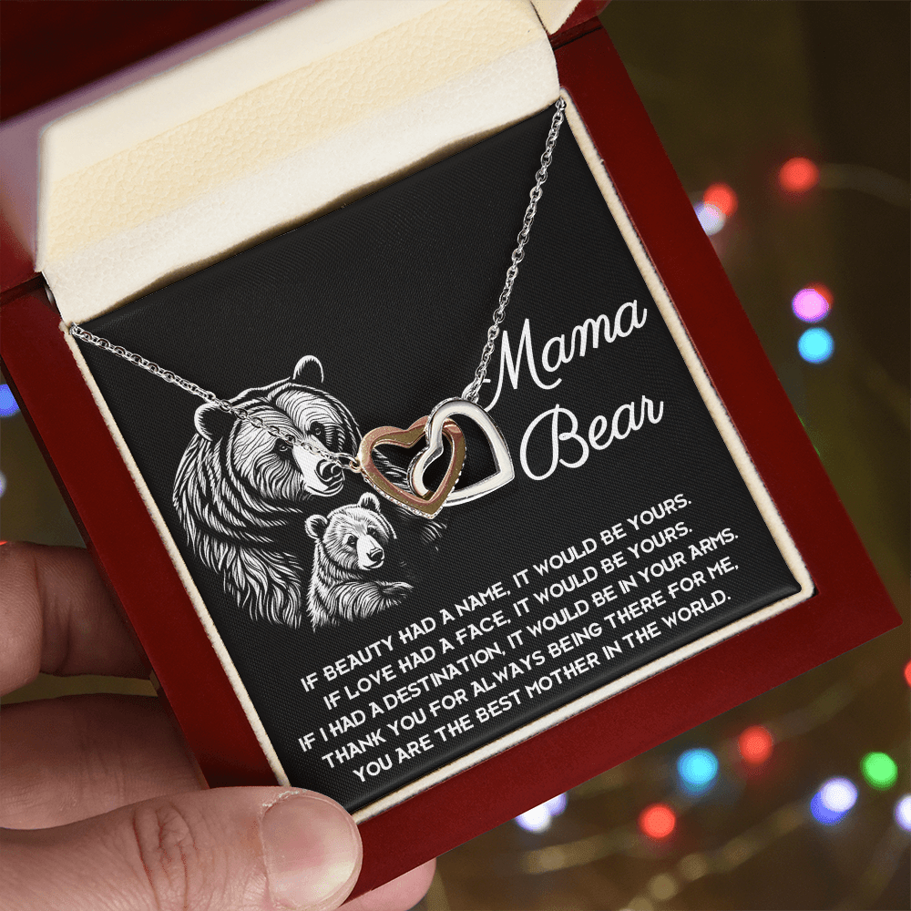 Interlocking Hearts Necklace – Gift for Loving Mama Bear - TreasuredTale