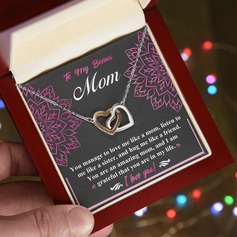 Interlocking Hearts Necklace – Bonus Mom Love Gift - TreasuredTale