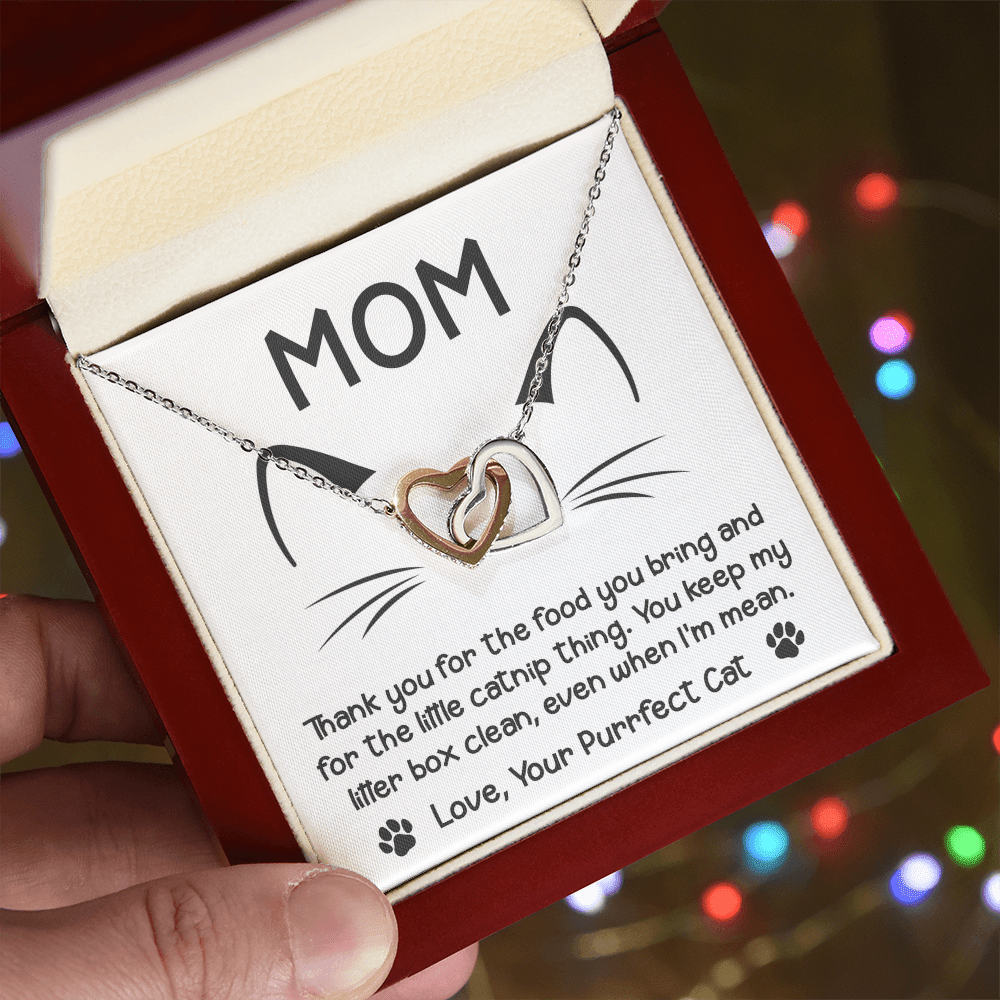 Interlocking Hearts Necklace – Funny Cat Mom Gift - TreasuredTale