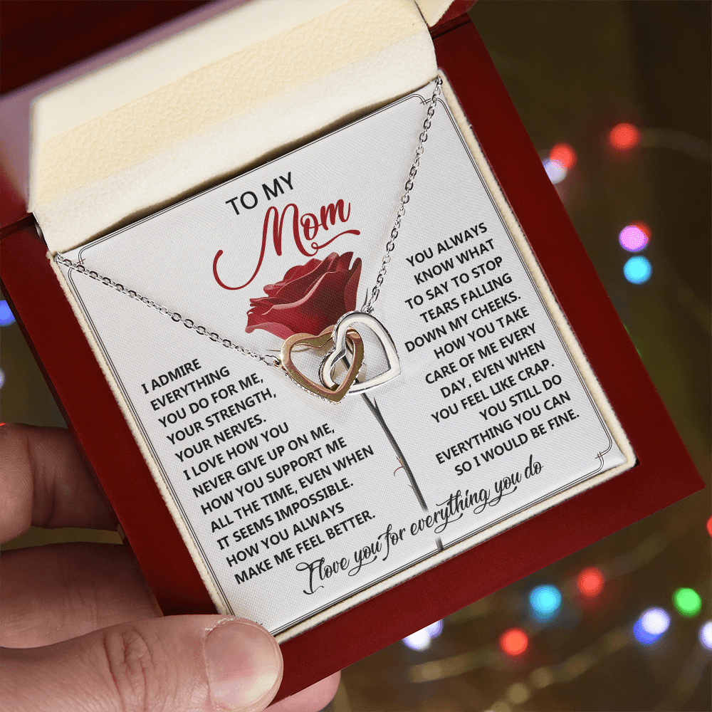 Interlocking Hearts Necklace – Grateful Mom Gift - TreasuredTale