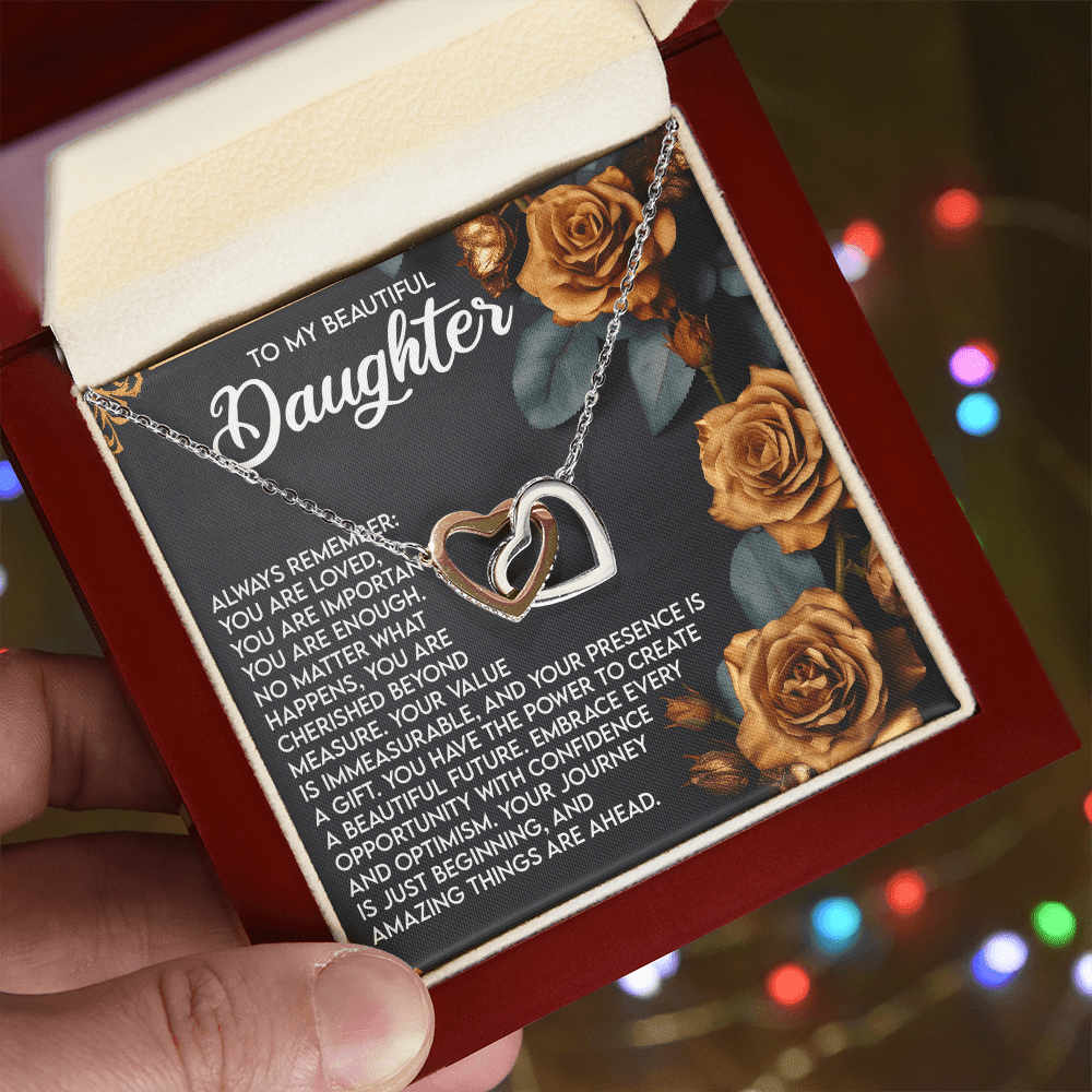 Interlocking Hearts Necklace – Daughter Gift of Confidence - TreasuredTale