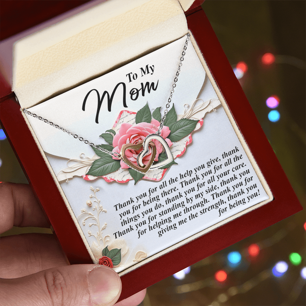 Interlocking Hearts Necklace – Thank You Mom Gift - TreasuredTale