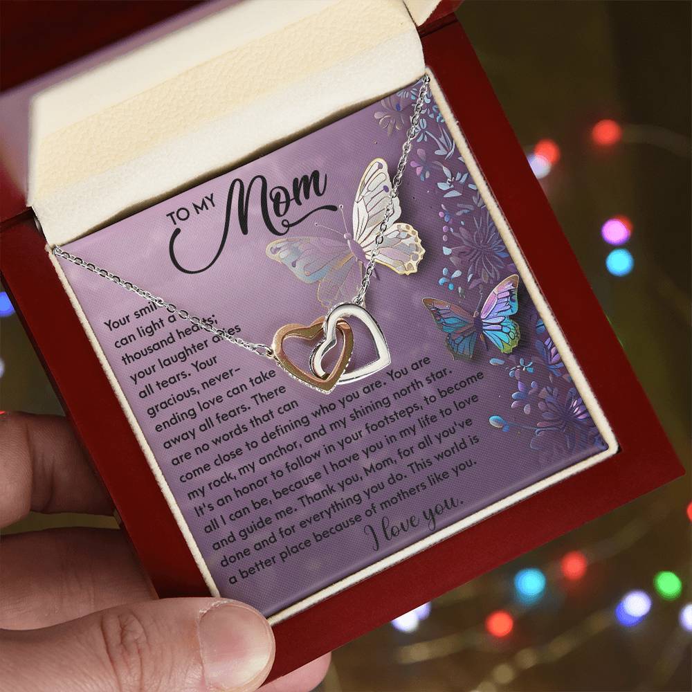 Interlocking Hearts Necklace – Mom Gift of Guidance and Light - TreasuredTale