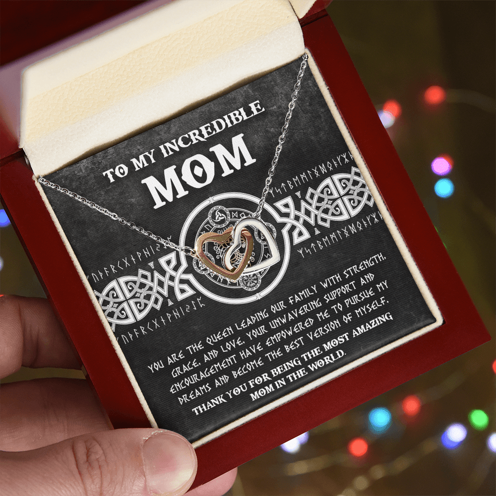 Interlocking Hearts Necklace – Queen Mom Gift of Strength - TreasuredTale