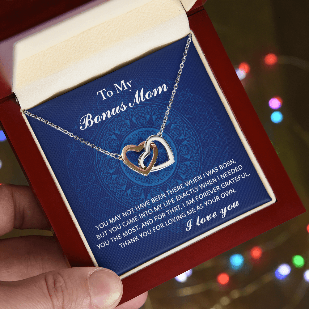 Interlocking Hearts Necklace – Bonus Mom Gift - TreasuredTale
