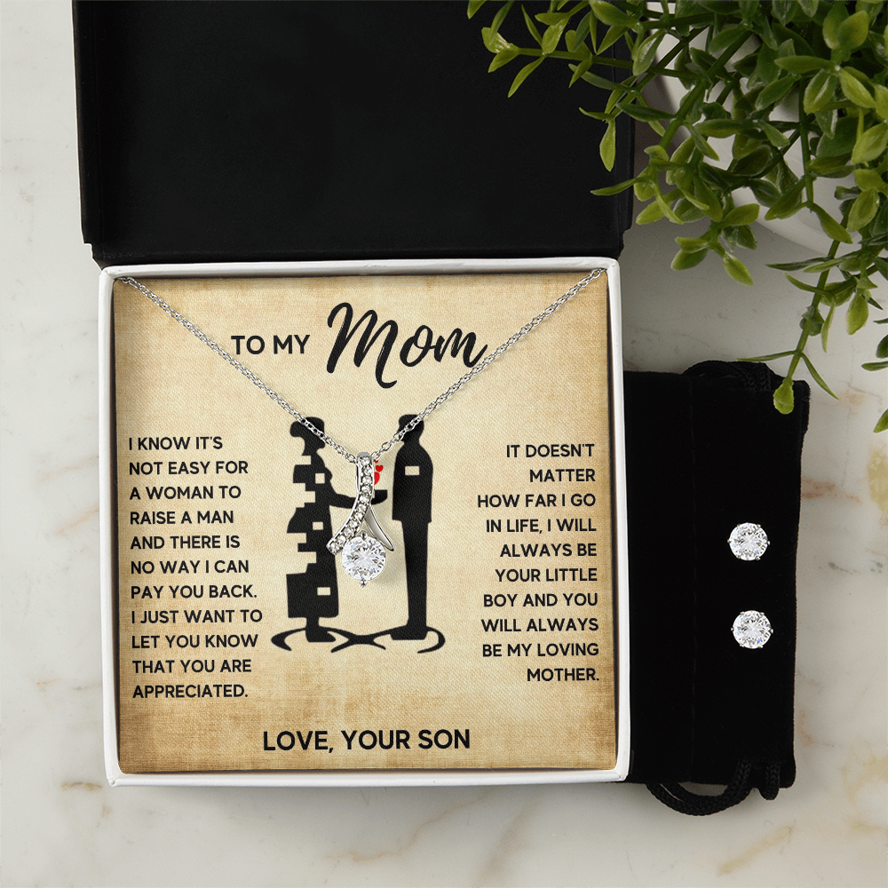 Alluring Beauty Necklace & Earring Set for Mom from Son - Mother's Day Gift