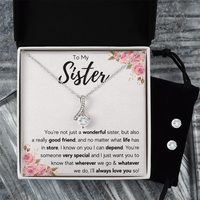 Alluring Beauty Necklace & Earring Set for Sister from Sister - Mother's Day Gift, You're a wonderful Sister