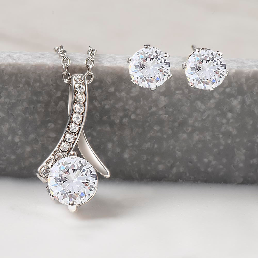 Alluring Beauty Necklace & Earring Set for Sister from Sister - Mother's Day Gift, You're a wonderful Sister