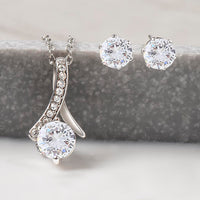 Alluring Beauty Necklace & Earring Set for Sister from Sister - Mother's Day Gift, You're a wonderful Sister
