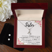 Alluring Beauty Necklace & Earring Set for Sister from Sister - Mother's Day Gift, You're a wonderful Sister