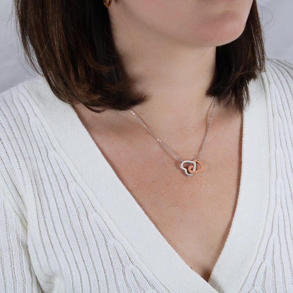 Interlocking Hearts Necklace for Her - Mother's Day Gift