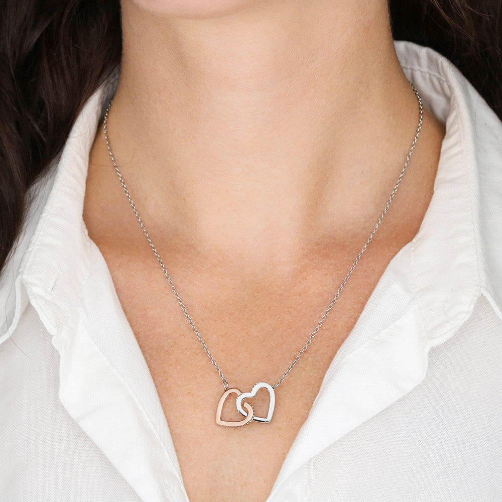 Interlocking Hearts Necklace for Her - Mother's Day Gift