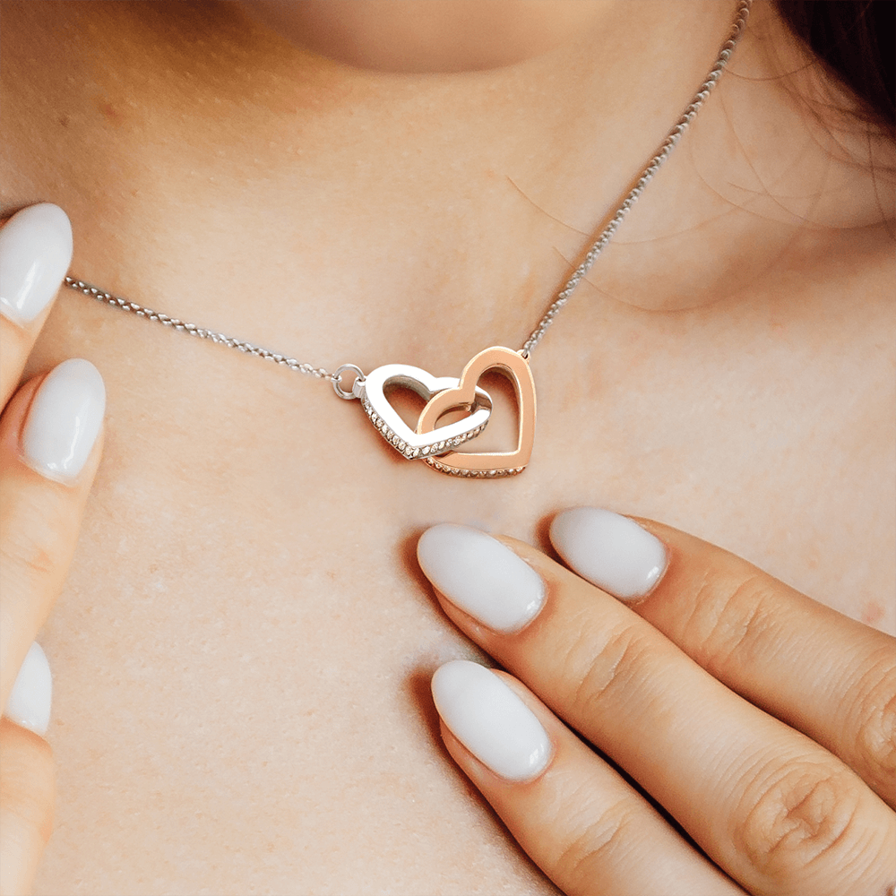 Interlocking Hearts Necklace for Her - Mother's Day Gift