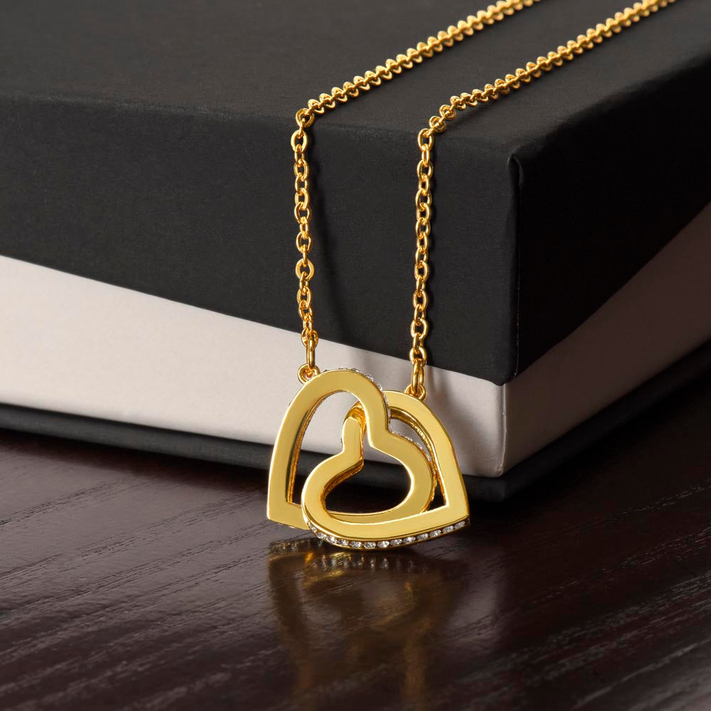 Interlocking Hearts Necklace for Her - Mother's Day Gift