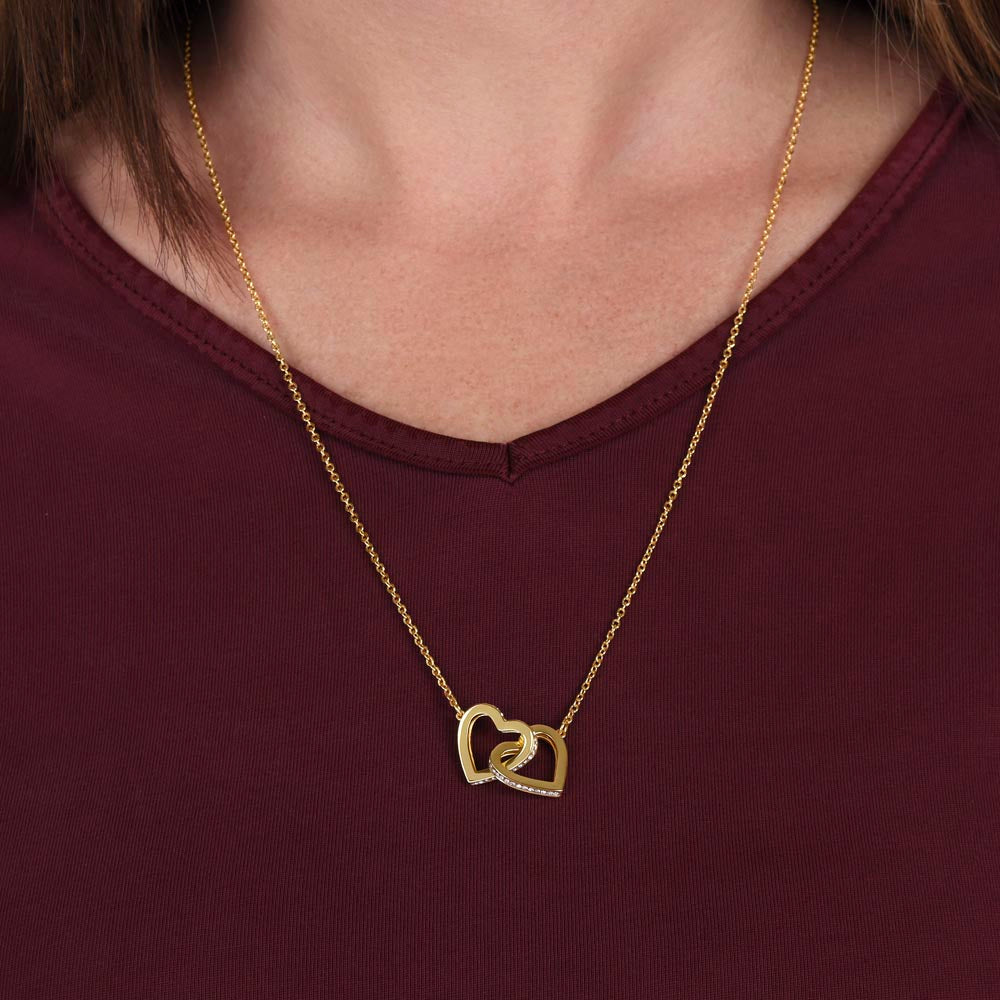 Interlocking Hearts Necklace for Her - Mother's Day Gift