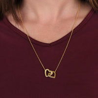 Interlocking Hearts Necklace for Her - Mother's Day Gift
