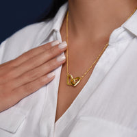 Interlocking Hearts Necklace for Her - Mother's Day Gift