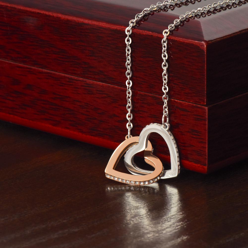 Interlocking Hearts Necklace for Her - Mother's Day Gift