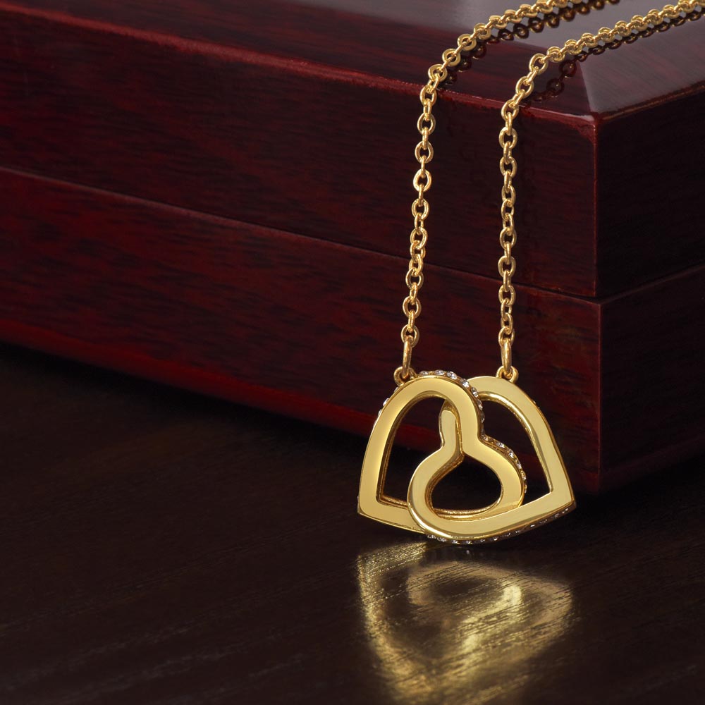 Interlocking Hearts Necklace for Her - Mother's Day Gift