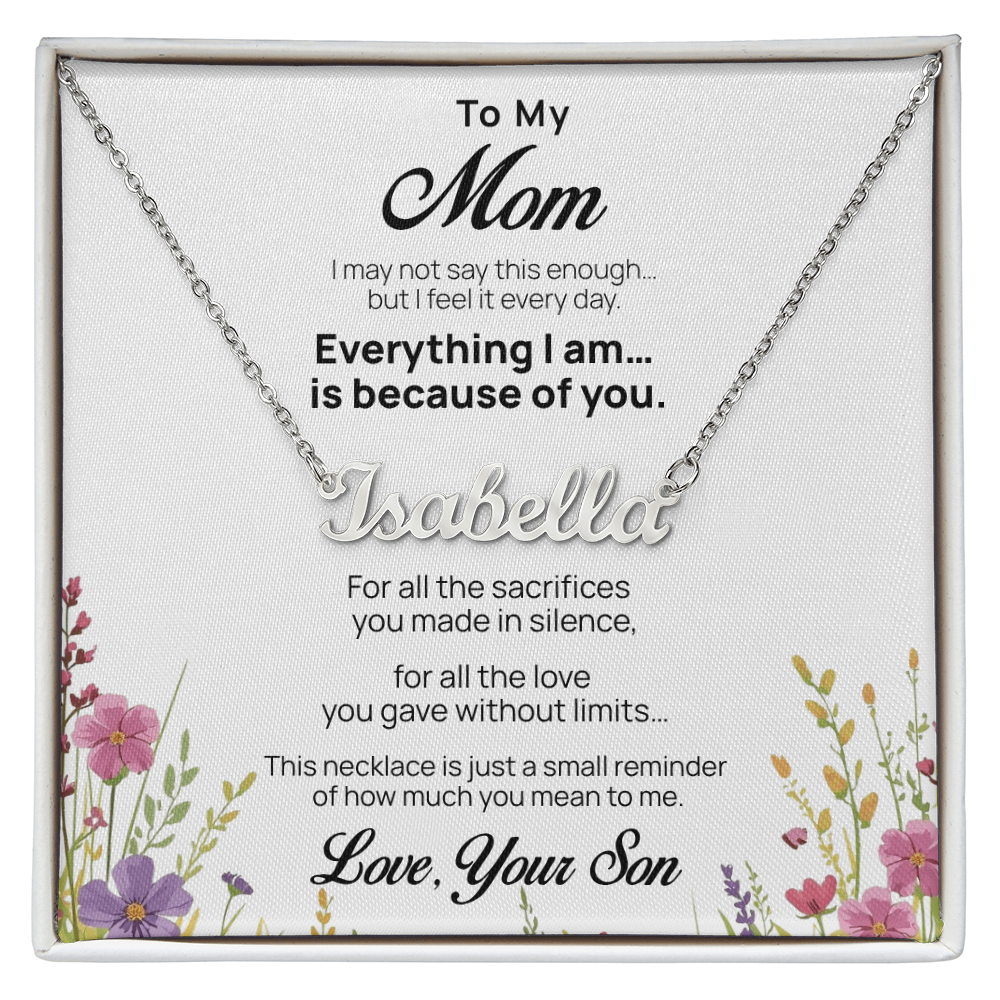 Custom Name Necklace for Mom from Son – Mother's Day Gift