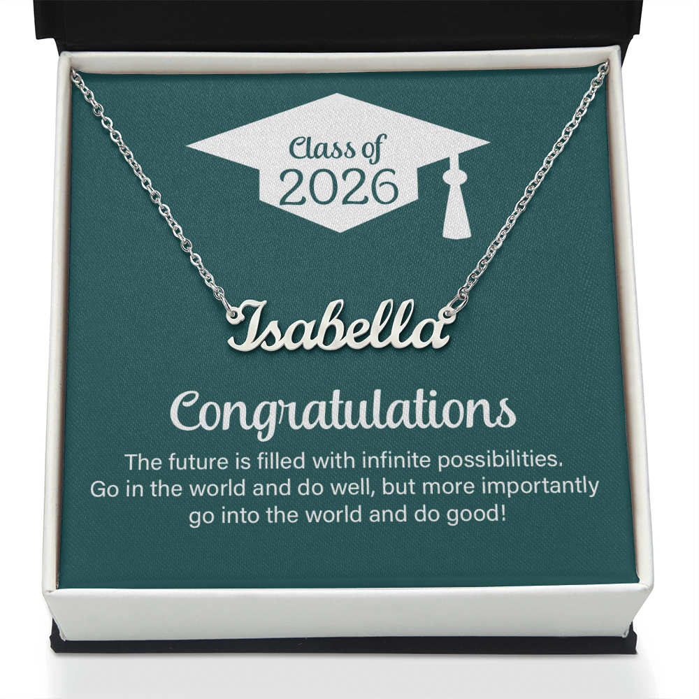 Custom Name Necklace - Go Into The World And Do Well