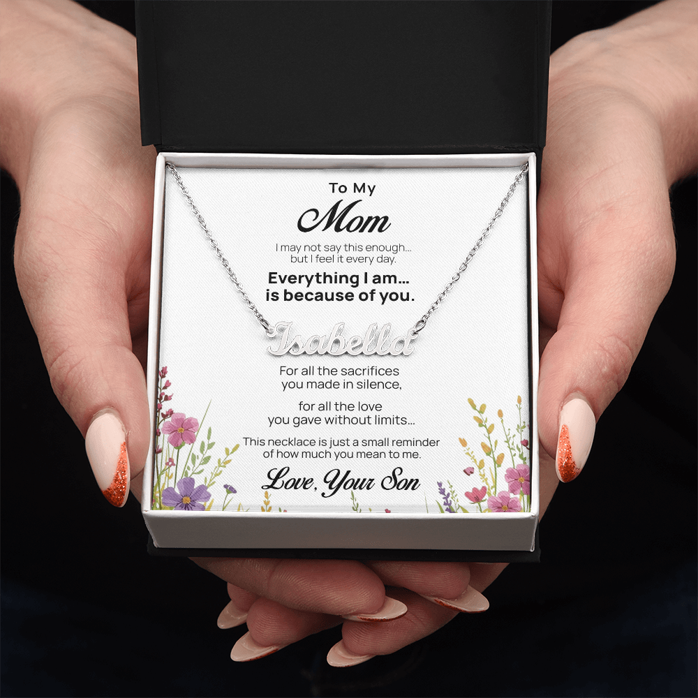 Custom Name Necklace for Mom from Son – Mother's Day Gift