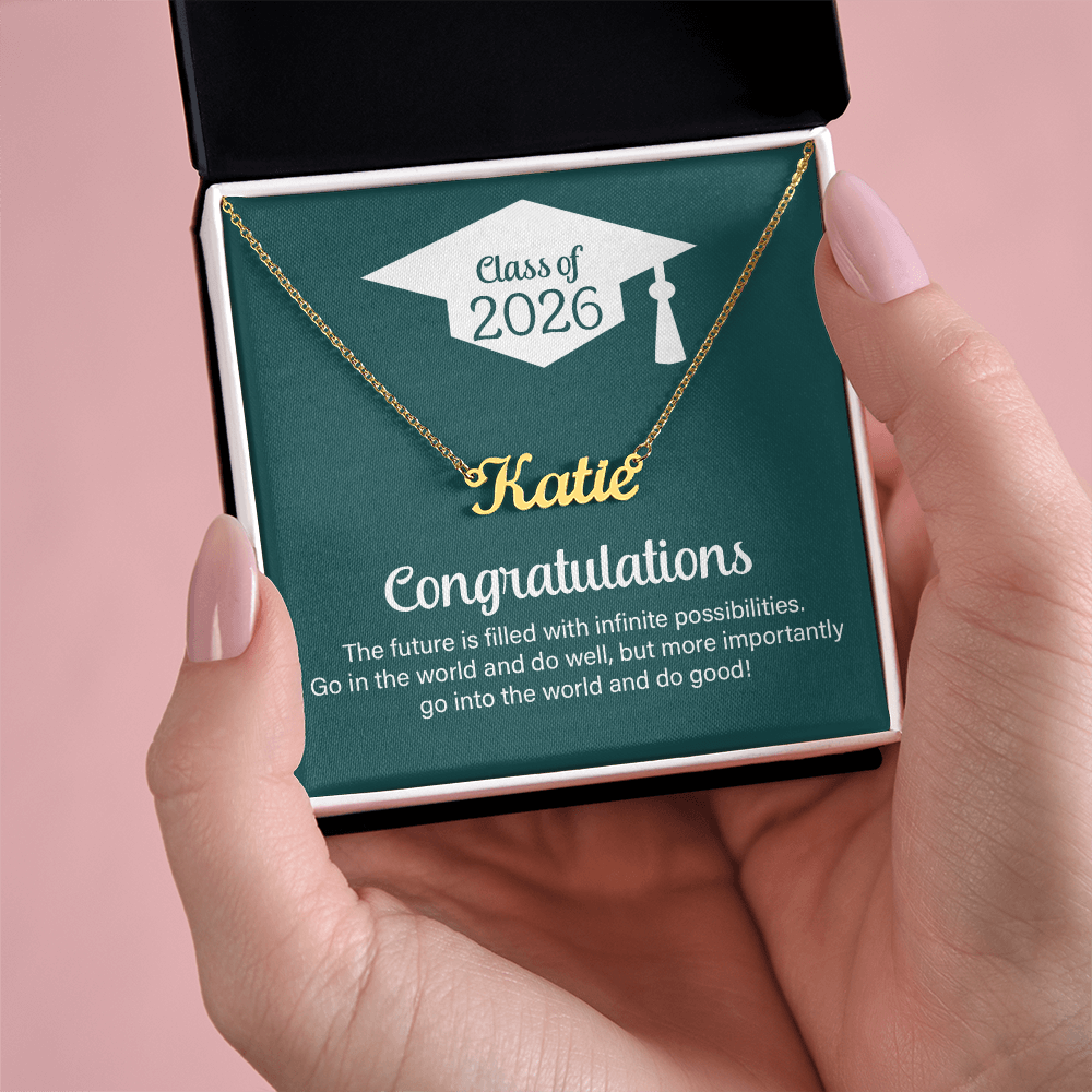Custom Name Necklace - Go Into The World And Do Well