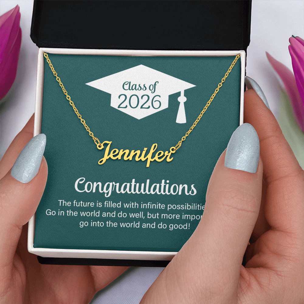 Custom Name Necklace - Go Into The World And Do Well