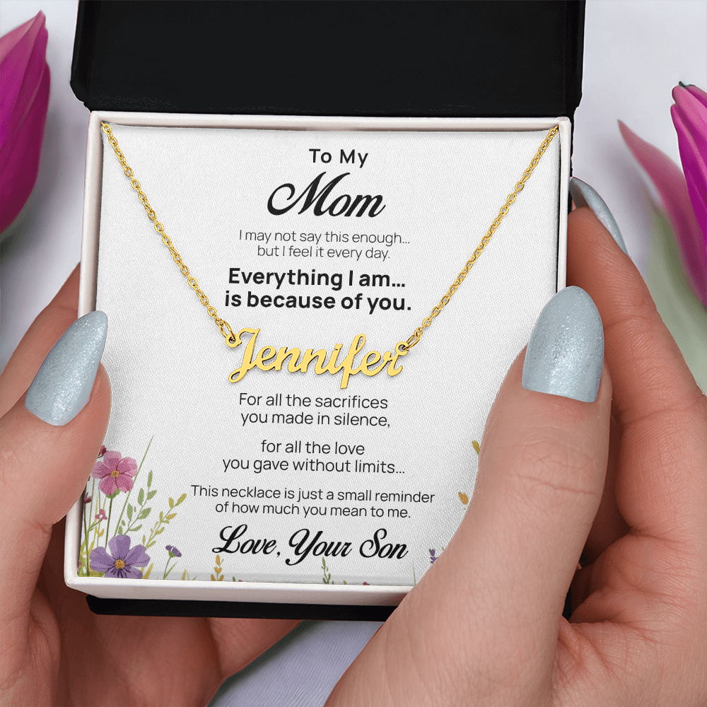 Custom Name Necklace for Mom from Son – Mother's Day Gift
