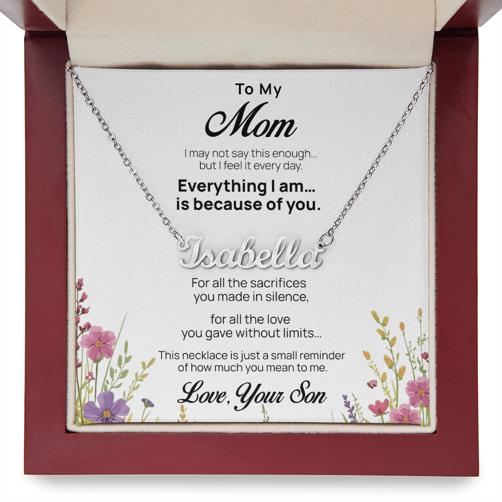 Custom Name Necklace for Mom from Son – Mother's Day Gift