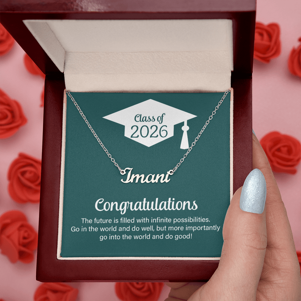 Custom Name Necklace - Go Into The World And Do Well