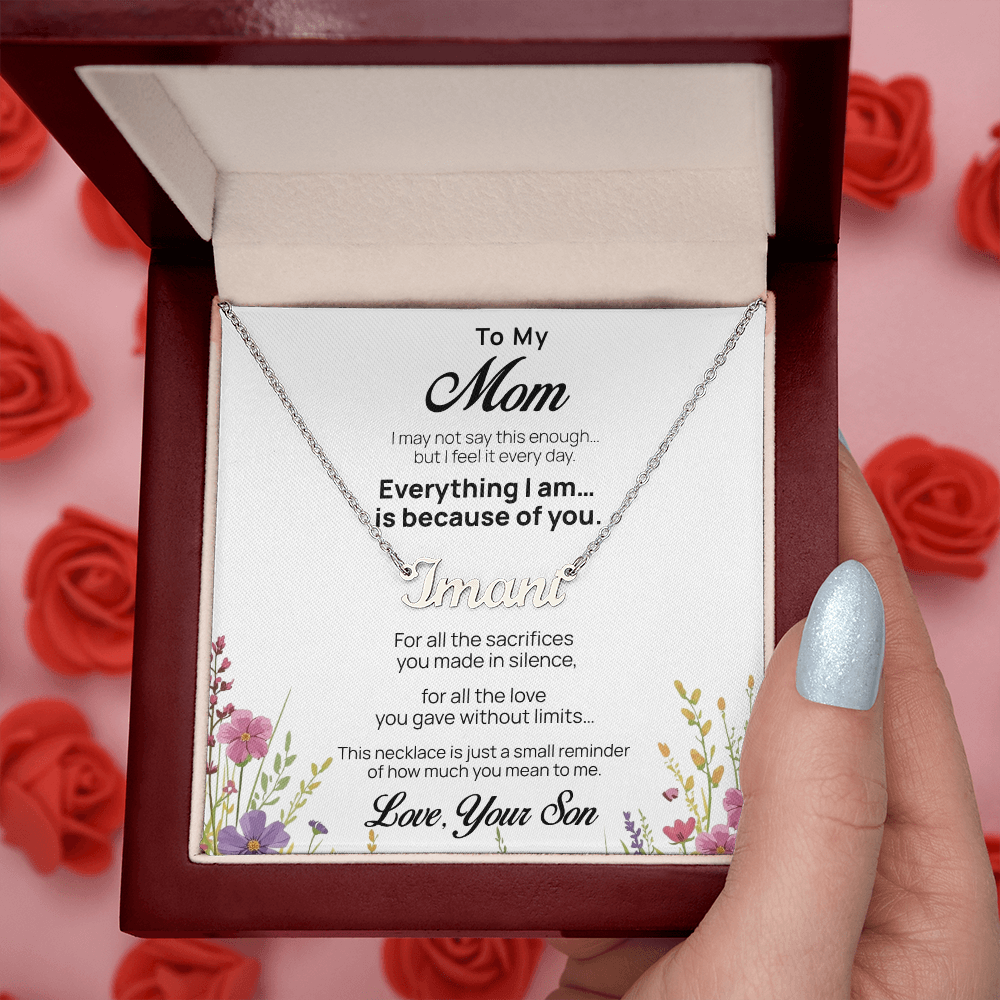 Custom Name Necklace for Mom from Son – Mother's Day Gift