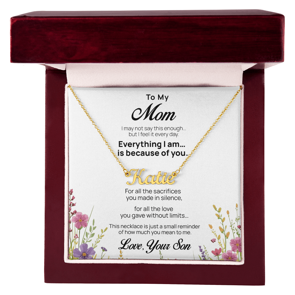 Custom Name Necklace for Mom from Son – Mother's Day Gift