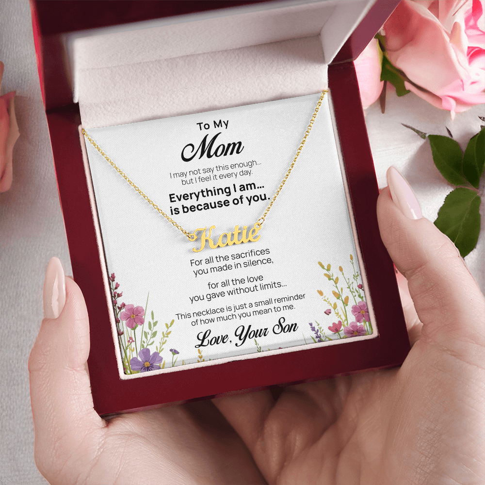 Custom Name Necklace for Mom from Son – Mother's Day Gift