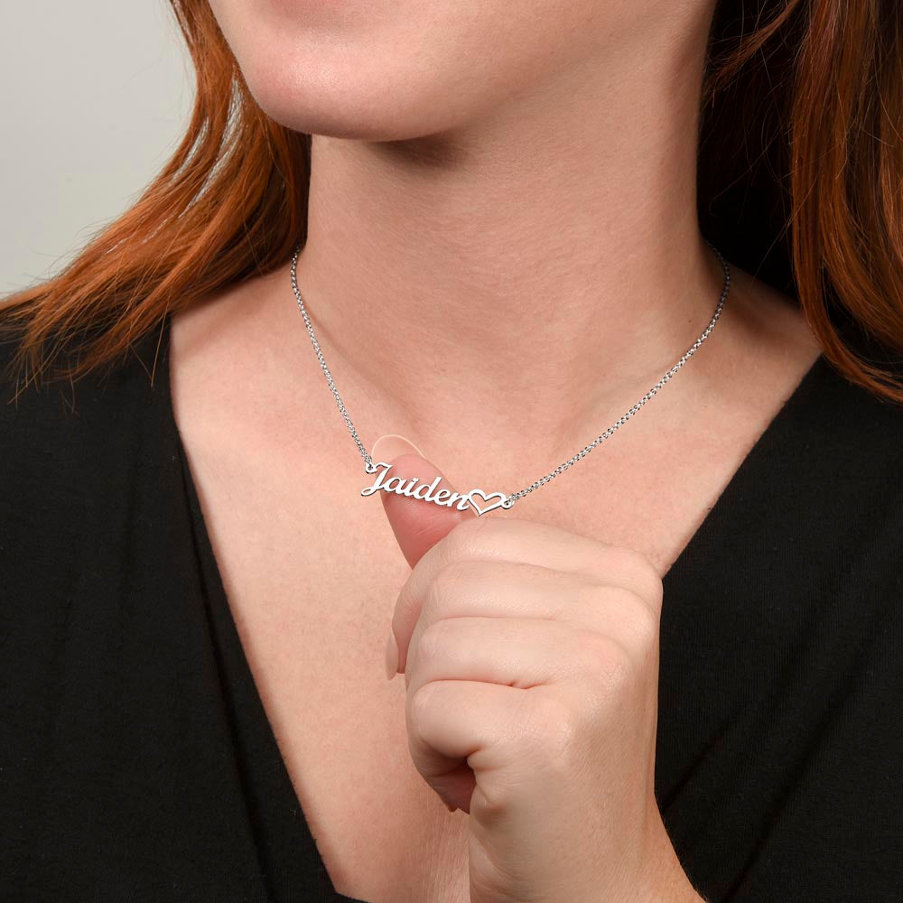 Personalized Heart Name Necklace with Heart for Granddaughter — A Gift She’ll Treasure Forever