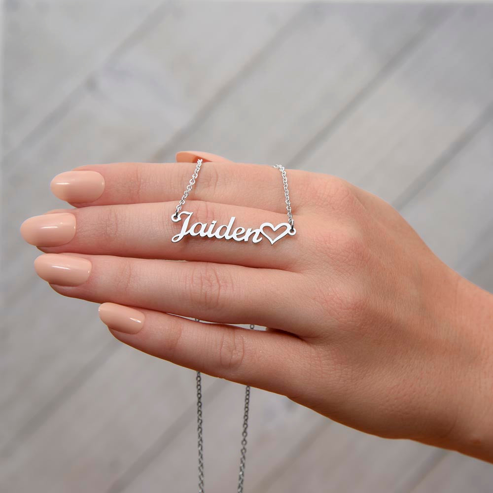 Personalized Heart Name Necklace with Heart for Granddaughter — A Gift She’ll Treasure Forever