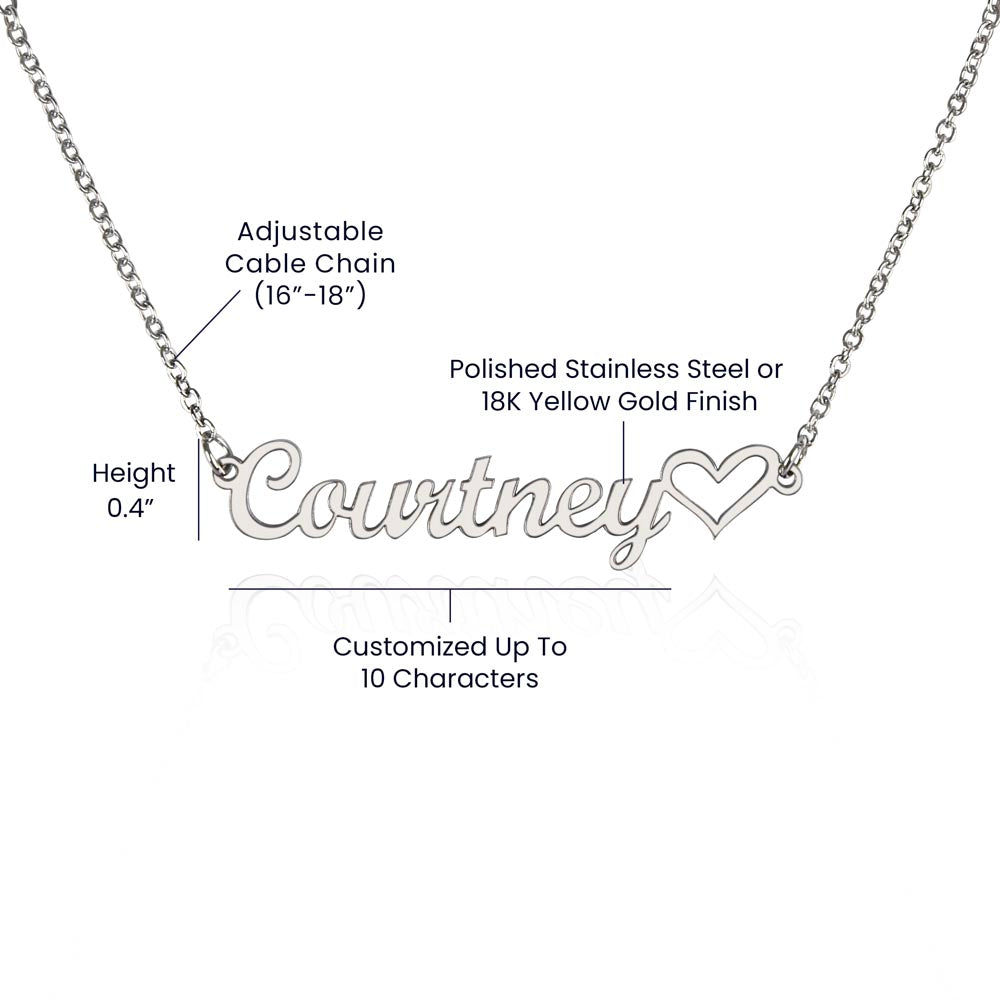 Personalized Heart Name Necklace with Heart for Granddaughter — A Gift She’ll Treasure Forever