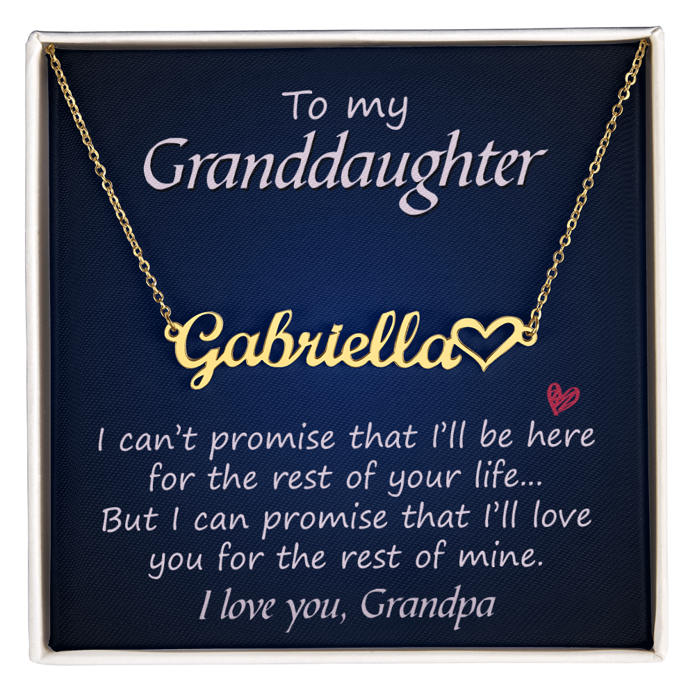 Personalized Heart Name Necklace with Heart for Granddaughter — A Gift She’ll Treasure Forever