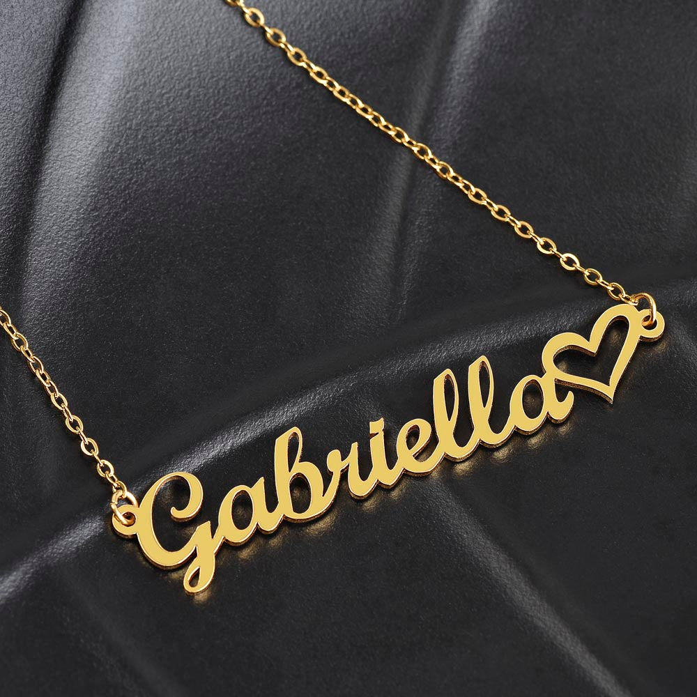 Heart Name Necklace - Go Into The World And Do Well