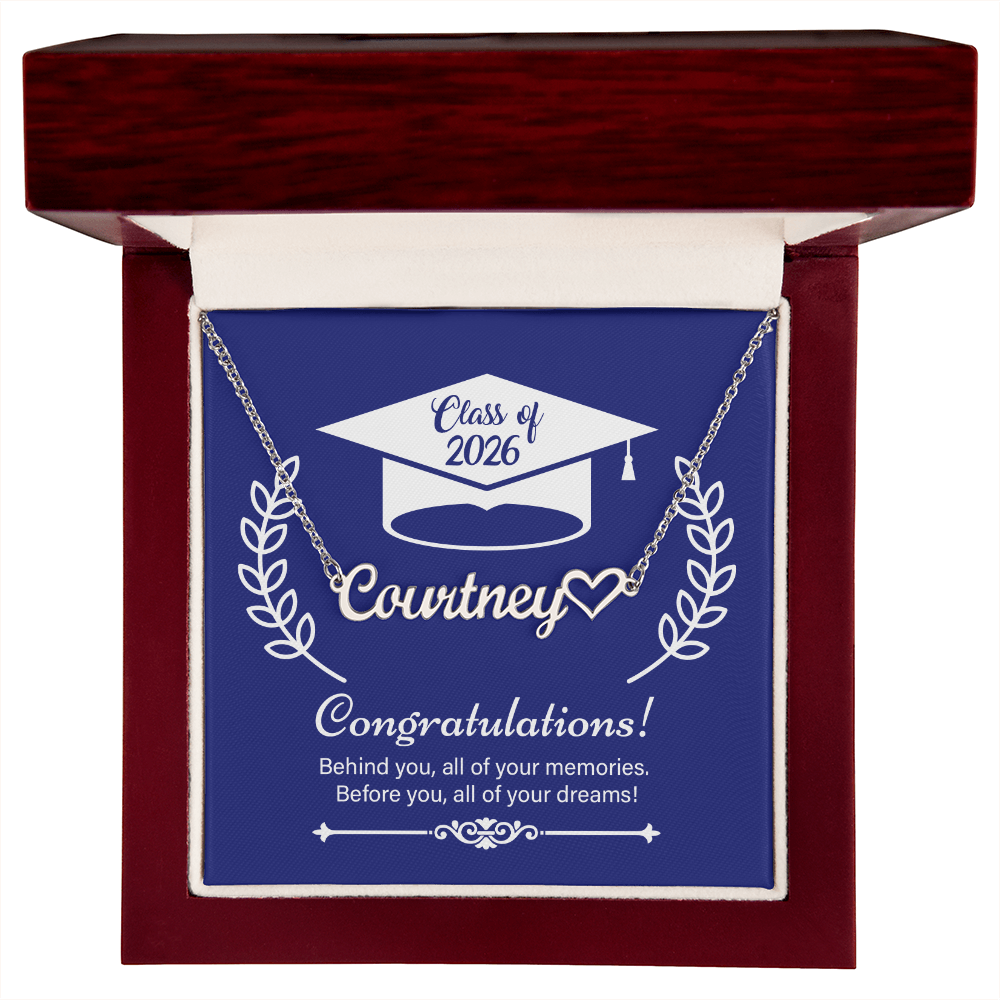 Heart Name Necklace - On Your Graduation Day